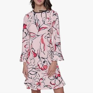 KARL LAGERFELD PARIS Floral Bow Neck  Dress..16 ..NEW